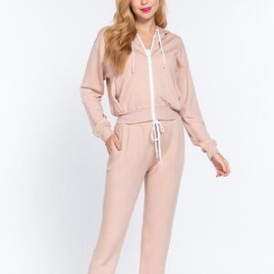 Stylish Tan Hooded Jumpsuit